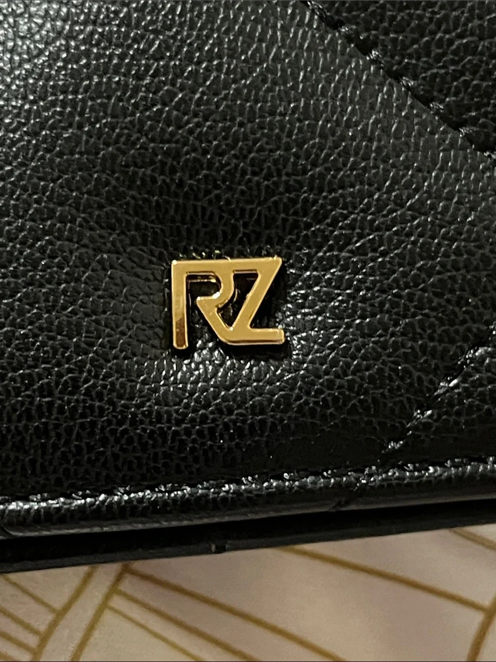 Rachel Zoe Black Quilted Crossbody with Gold RZ Logo